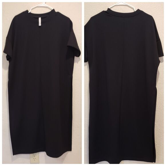 Athleta Womens Medium Boulevard  2 Side Split Maxi Dress Black - Picture 1 of 9